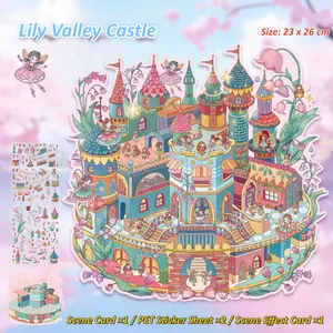 Cute Cartoon Candy House Pattern Sticker – Waterproof self-adhesive decorative decal for gift wrapping, scrapbooking, journaling, laptops, phone cases, and DIY crafts. Sweet house design, perfect for kids and adults.