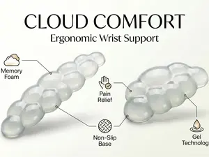 Memory Gel Wrist Rest Pad Ergonomic Cloud Design, Wrist Pressure Relief, Improves Circulation, Non-Slip Base for Keyboard, Laptop & Gaming Desk tiktokshopspringglowup whimsical home decor