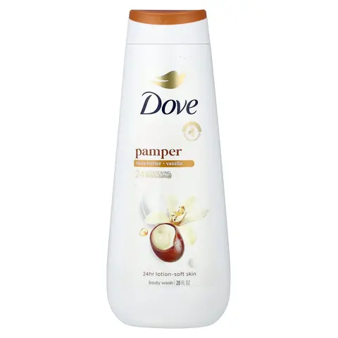 Dove Pamper Body Wash, Shea Butter + Vanilla, 20 fl oz