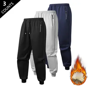 Men's Warm Winter Fleece Joggers - Zipper Pockets & Ribbed Cuffs, Sherpa Lined Sweatpants, Oversized Casual Pants Perfect for Outdoor Hikes, Yoga, Running, Gym - Suitable for Cold Weather in Autumn & Winter - Unisex Adult, Men's Pants, Men's Pants Men's J