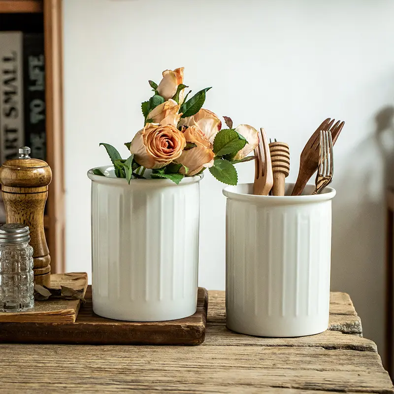 Utensil Holder, Ceramic Kitchen Utensil Holder for Countertop, Large Cooking Utensil Crocks for Kitchen Counter Decor, Morden Utensil Organizer