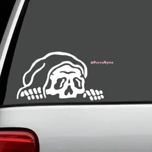 Skull Grim Reaper Peaking Vinyl Decal Sticker