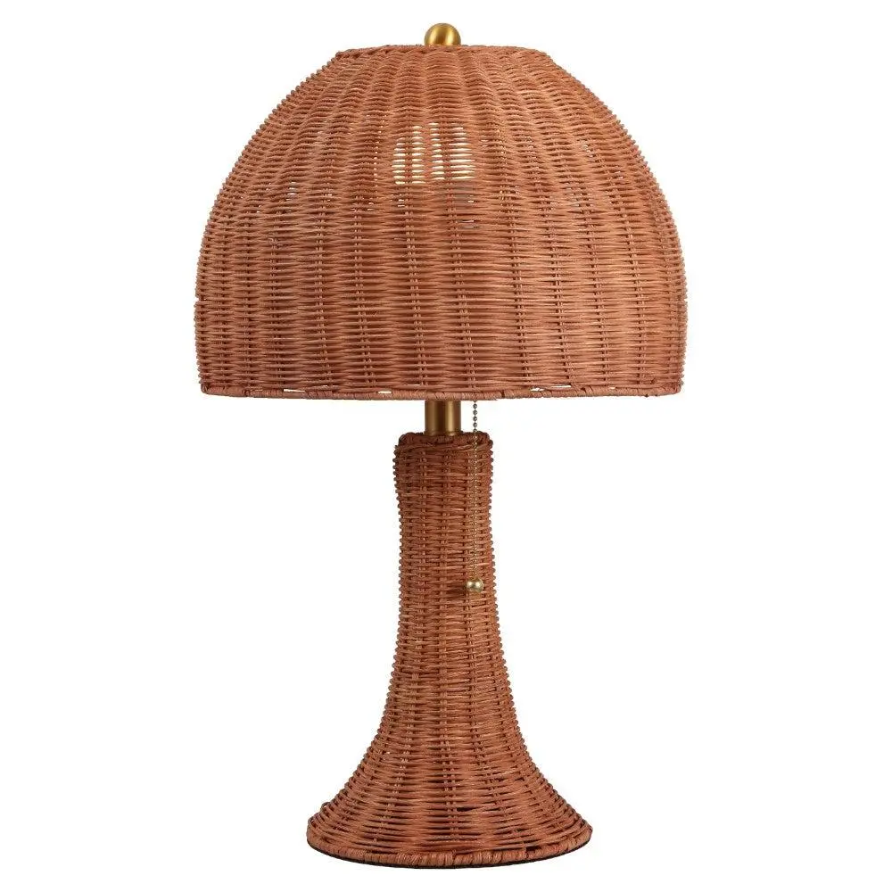 Joanie 22" Bohemian Rustic Woven Rattan LED Table Lamp with Pull Chain Joanie 22" Bohemian Rustic Woven Rattan LED Table Lamp with Pull Chain