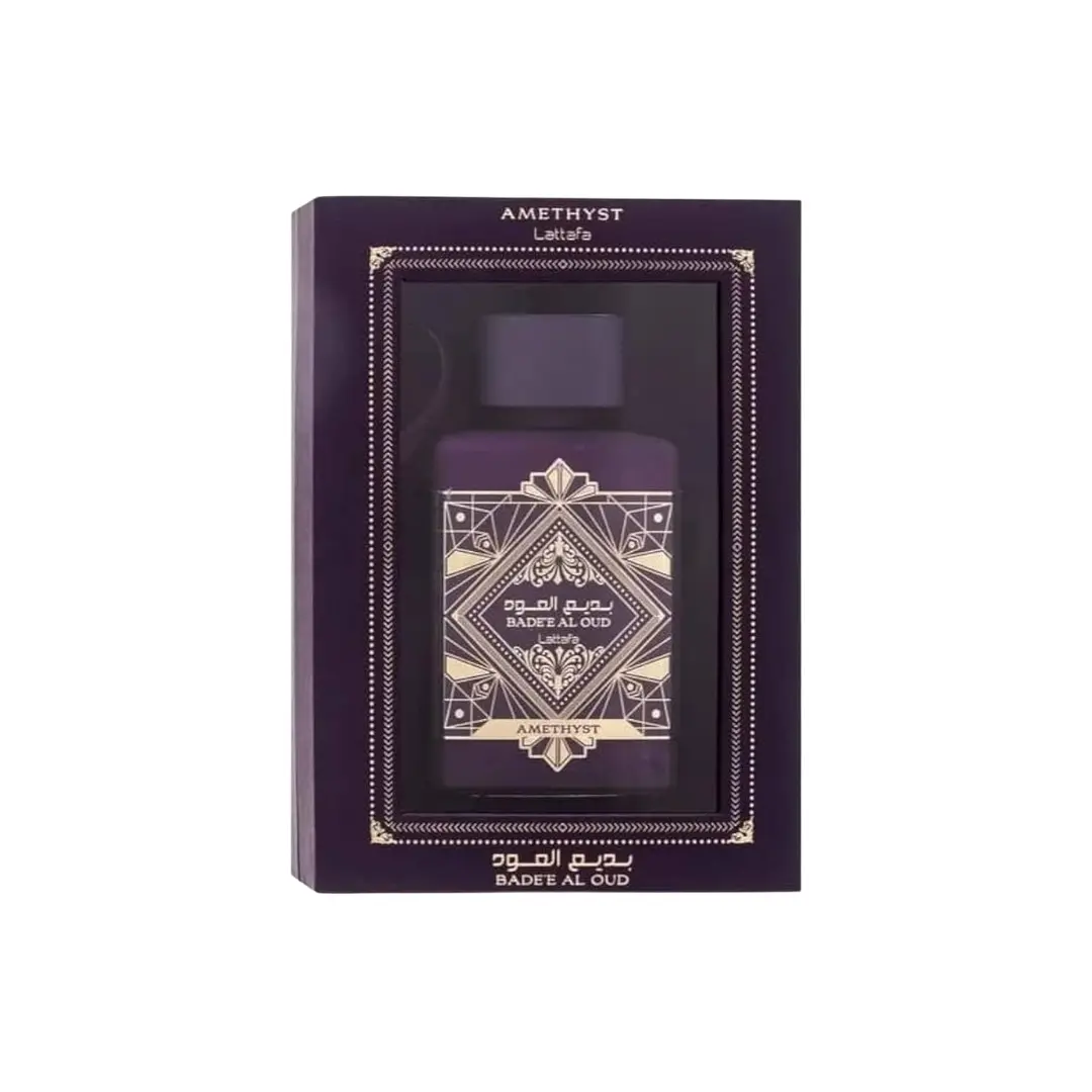 Lattafa Badee Al Oud Amethyst Unisex Eau De Parfum, 100 ML Single Item, with Pink Pepper, Bergamot & Turkish Rose Notes