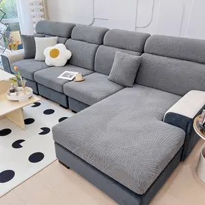 Non Slip Elastic Jacquard Sofa Cover Waterproof Polyester Slipcover Stretch Fit for Couches Armchairs Home Office Furniture Protector Washable Sofa Slipcover