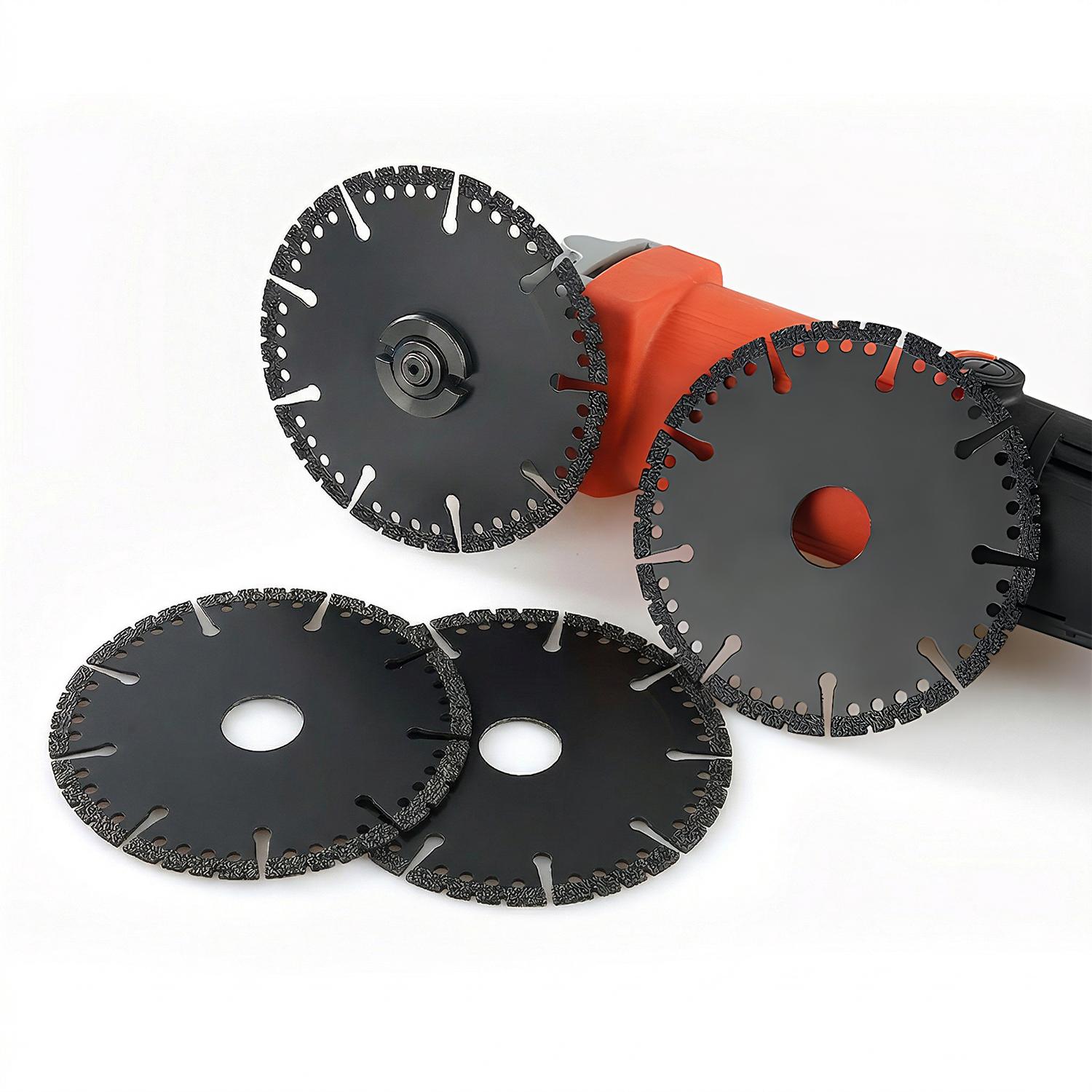 3PCS 4.5" Multi-Material Cutting Blades, Dry Cut Saw Blades for Angle Grinder, Cutting Metal, Cast Iron, Tile, Stone, Marble & Plastic, Heavy Duty Angle Grinder Tool Accessories