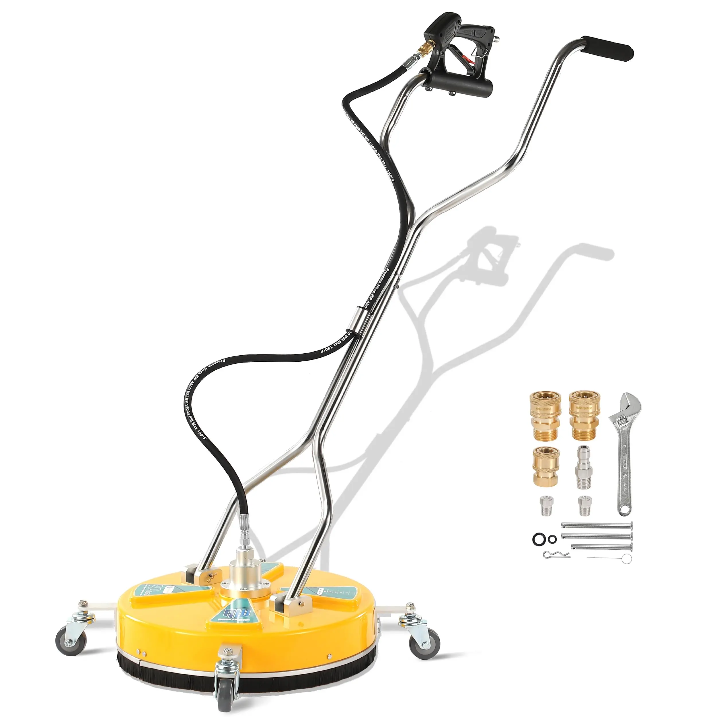 RIDGE WASHER 20'' Pressure Washer Surface Cleaner, Surface Cleaner Dual Handle, Power Washer Surface Cleaner with 4 Wheels for Cleaning Driveways, Sidewalks, Patios, Decks, 4500 PSI, DealsForYouDays