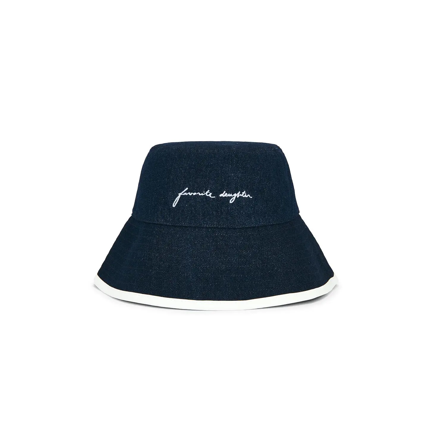 Favorite Daughter The Color Block Canvas Bucket Hat in Dark Wash