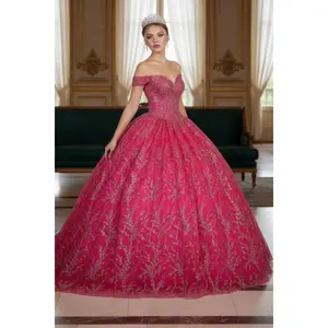 Sweet 16 Birthday Party Dress in Fuchsia Style Ball Gown