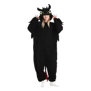 Unisex Cute Dragon  Animal Onesie Pajamas Sleepwear Dragon Halloween Party Costumes Fabric Womenswear christmas pajamas Plush Unisex（gift）
