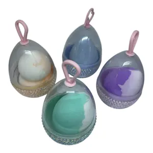 Rhinestone Beauty Blender & Case - Bling Makeup Sponge with Glittery Finish and Various Shades, Ideal for Makeup Application Clear Cosmetic Multicolor Matte