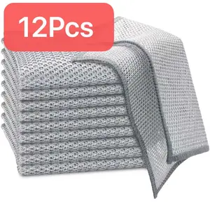 12Count Multipurpose Wire Dishwashing Rags – Non-Scratch, Reusable & Washable Cleaning Cloths for Kitchen, Sinks, and Pans | Durable Wet & Dry Use Scrubber for Dishes
