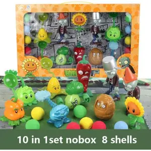 Plants Vs Zombies 2 Playset Collector Set Cactus Peashooter Coconut Cannon Genuine Game Scene Figure Ornaments Soft Silicone Birthday Gift Boy