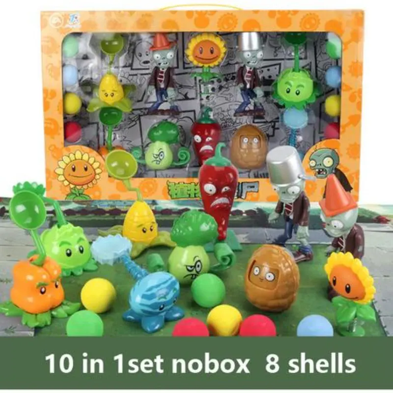 Plants Vs Zombies 2 Playset Collector Set Cactus Peashooter Coconut Cannon Genuine Game Scene Figure Ornaments Soft Silicone Birthday Gift Boy PVC Figure Figurines Collectible Figurine Figurines For Collectors