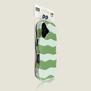 JIACC Simple Design Pattern: Wavy, Colorful Stripes Dual-Layer Wavy Phone case Artistic Blending Style For iPhone 17 16 15 14 13 12 11 Pro Max Plus Air E, Shockproof, Protection Durable, Gifts for Her/Him/Friends