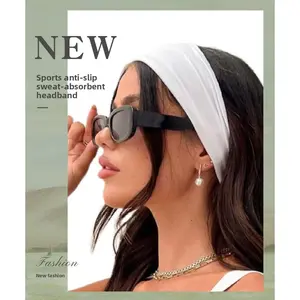 European and American new women's yoga elastic and non-slip sports headband, face wash headband, fitness running sweat-absorbing headscarf