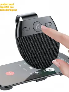 V5.0 Bluetooth-compatible Car Hands-Free Speakerphone, Connect Two Phones, Universal Vehicle Sun Visor Music Player with Mic for Safe Driving