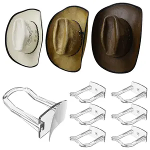 Cowboy Hat Wall Hooks (6-Pack) – Strong Adhesive Wide-Brim Hat Holders for Cowboy, Fedora & Sun Hats – Easy Wall Mount Western Decor