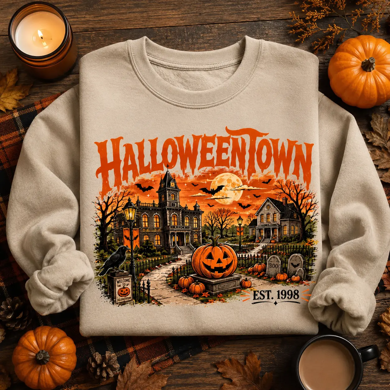 Halloweentown Est 1998 Sweatshirt, Halloweentown University, Retro Halloweentown Sweatshirt, Halloween Gift Fall
