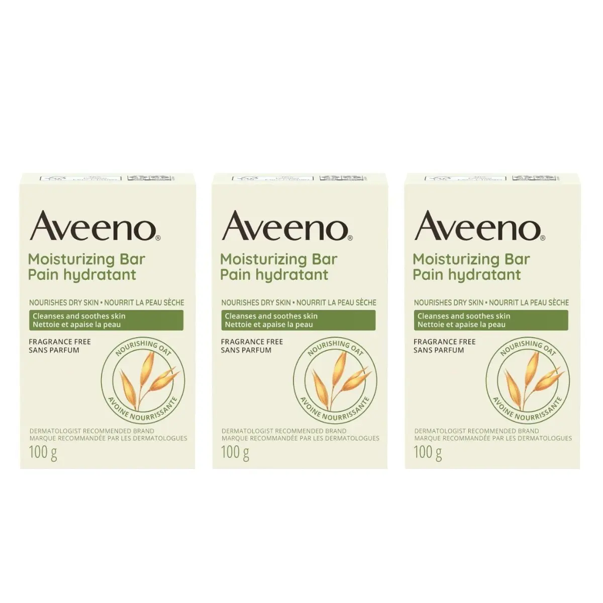 Aveeno Moisturizing Bar for Dry Skin, 3.5 oz, Pack of 3 (Beauty & Personal Care Bath & Body Cleanser Soap)