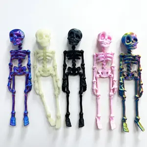 Magnetic Glow-in-the-Dark Posable Skeleton Figure (18cm) | Articulated Refrigerator Magnet Decor, Gothic Desk Ornament, Fidget Toy & Unique Gift