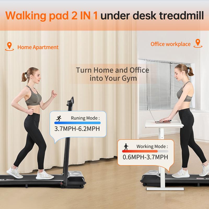 2 in 1 Walking pad Treadmill with Handlebars, Protect Carpet ,6.2 MPH, Portable, Foldable, Under Desk Design, Remote Control, Great treadmills for home and mini treadmill Spaces caminadora #TikTokShopBlackFriday