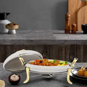 Chafing Dish Chafer Cover Buffet Warmers Chaffing Server Set Chafer with a Capacity of 1.5L, Catering Dishes Set for Party Restaurants, Hotels, 11.02"*8.07"inch