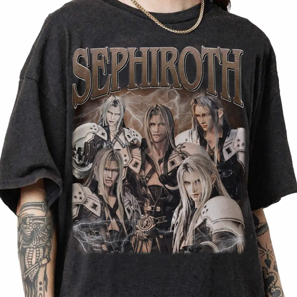 Vintage 90s Graphic Style Sephiroth T-shirt Gift For Fan