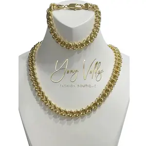 Gold Plated Necklace and Bracelet Set, 18 Inches and 7.5 Inches, Elegant and Durable for Formal and Special...