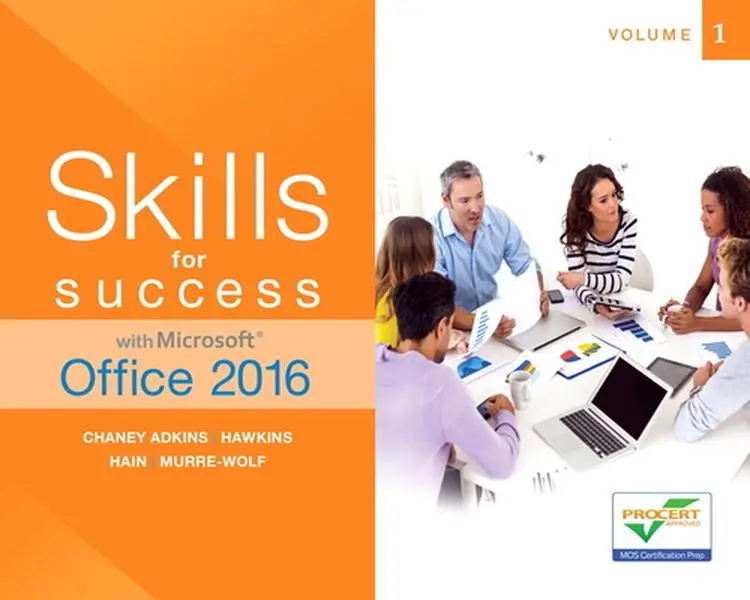 Used Microsoft Office 2016 Skills for Success Volume 1 Tutorial Book by Margo Adkins (Spiral-bound, 928 Pages, 3.4 lbs), Books