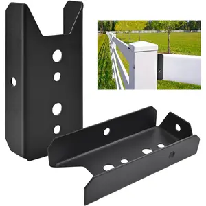 2x4 Brackets for Wood Rail, 50 Pack Black Deck Railing Brackets Connectors for 2" X 4" ( Actually 1.5" X 3.5" ) Wood Post, 20-Gauge Fence Brackets, Screws Not Included