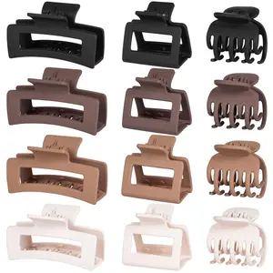 12 Pcs Hair Clips for Women 3 Styles Small Medium Large Claw Clips for Thin Thick Hair, Strong Hold Non-Slip Matte Hair Accessories
