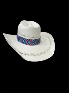 Hot Pink and Turquoise Aztec Elastic Hat Band 1.5 Inches