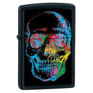 212 MAIN Skull Pocket Lighter, Black Matte Design, Automotive & Motorcycle Car Interior Decoration Accessories, Collectible Item