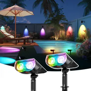 Linkind Smart Solar Spotlight Outdoor APP Control Color Changing IP67 Waterproof Landscape Lighting for Yard Garden Pathway