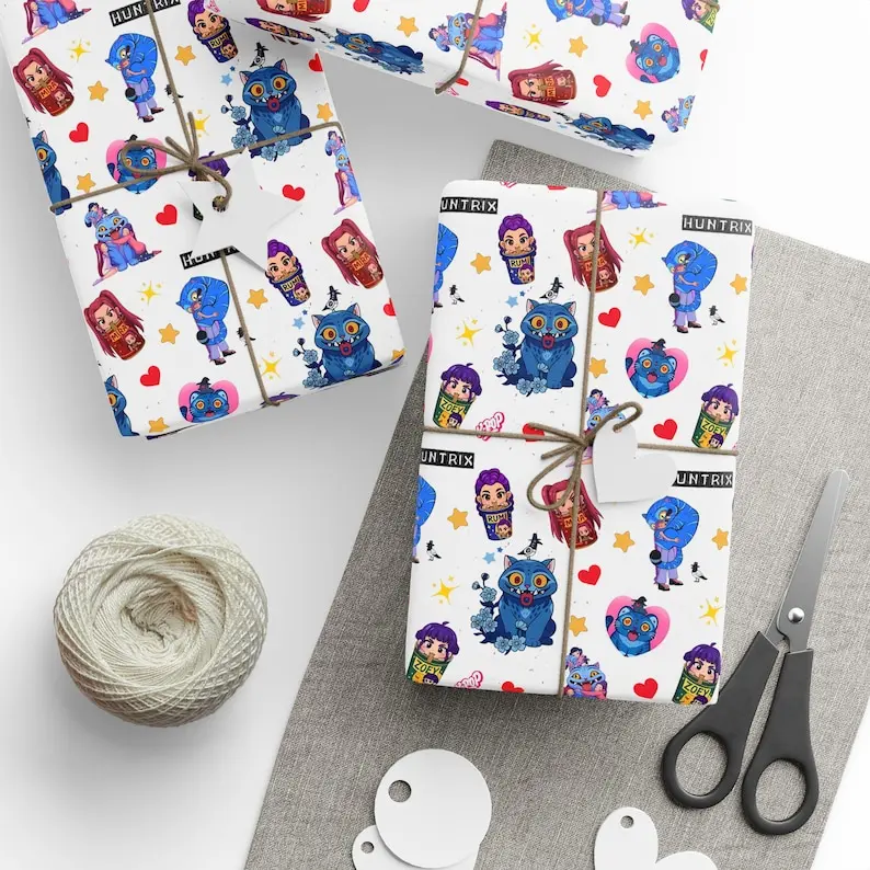 Kpop Demon Hunter Wrapping Paper  Anime Gift Wrap  Kawaii Otaku Gift Wrap  Idol-Inspired Wrapping Sheet  Cute Birthday Gift for Fans