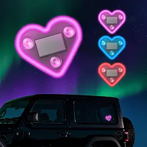 Car LED Ambient Light Love Heart Shape Romantic Interior Decoration Neon Light for Car Bedroom Party Valentine Gift Cute Car Accessories