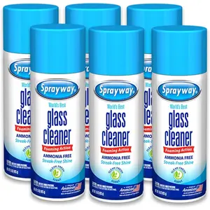 Cleaner Foaming Aerosol Spray, 15oz, Pack of 6| Ammonia-Free, Streakless, Fast-Acting| Cleans & Polishes Surfaces| Fresh Scent, Removes Fingerprints, Dust, Dirt, Smoke Film