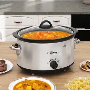 Sunvivi Small Slow Cooker 4QT, Mini Food Warmer with 3 Heating Settings, Removable Ceramic Pot, Dishwasher Safe Glass Lid