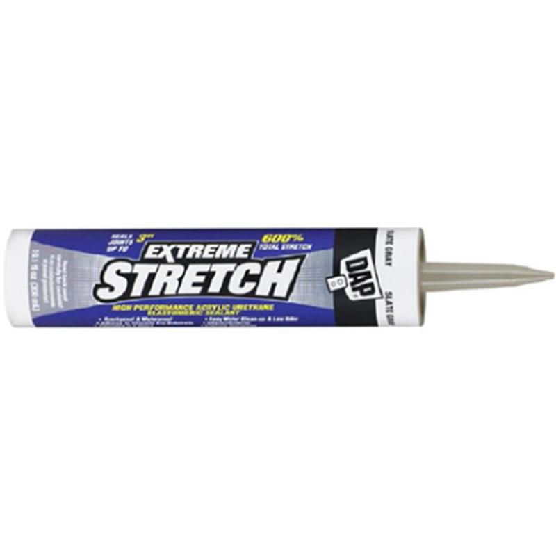 Dap 7079818710 Elastomeric Sealant - 10.1 oz (0.857 lbs) High-Performance Extreme Stretch Acrylic Urethane, Gray Paste, Crack-Proof, Superior Adhesion, Paintable in 2 Hrs, Seals 3-Inch Joints, Large Tube Bonding Filler for Joint Sealing