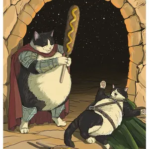Corned! - corndog warriors, illustration 9x12 by yours truly