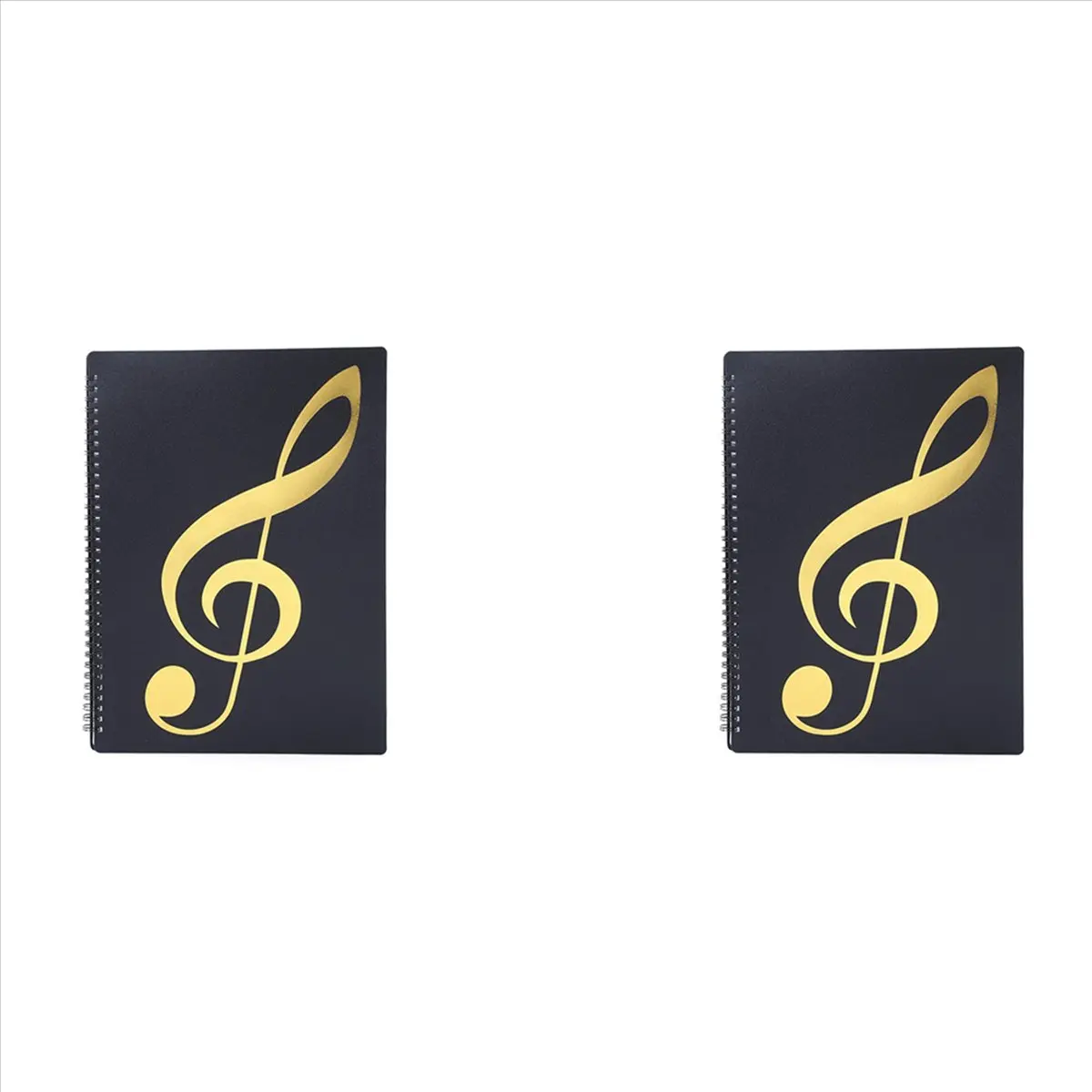 Plastic Hollow Sheet Music Set (2-Pack), 60-Page Writable Detachable Choir Holder, Folders for Documents Fits Letter/A4 Size (Black)