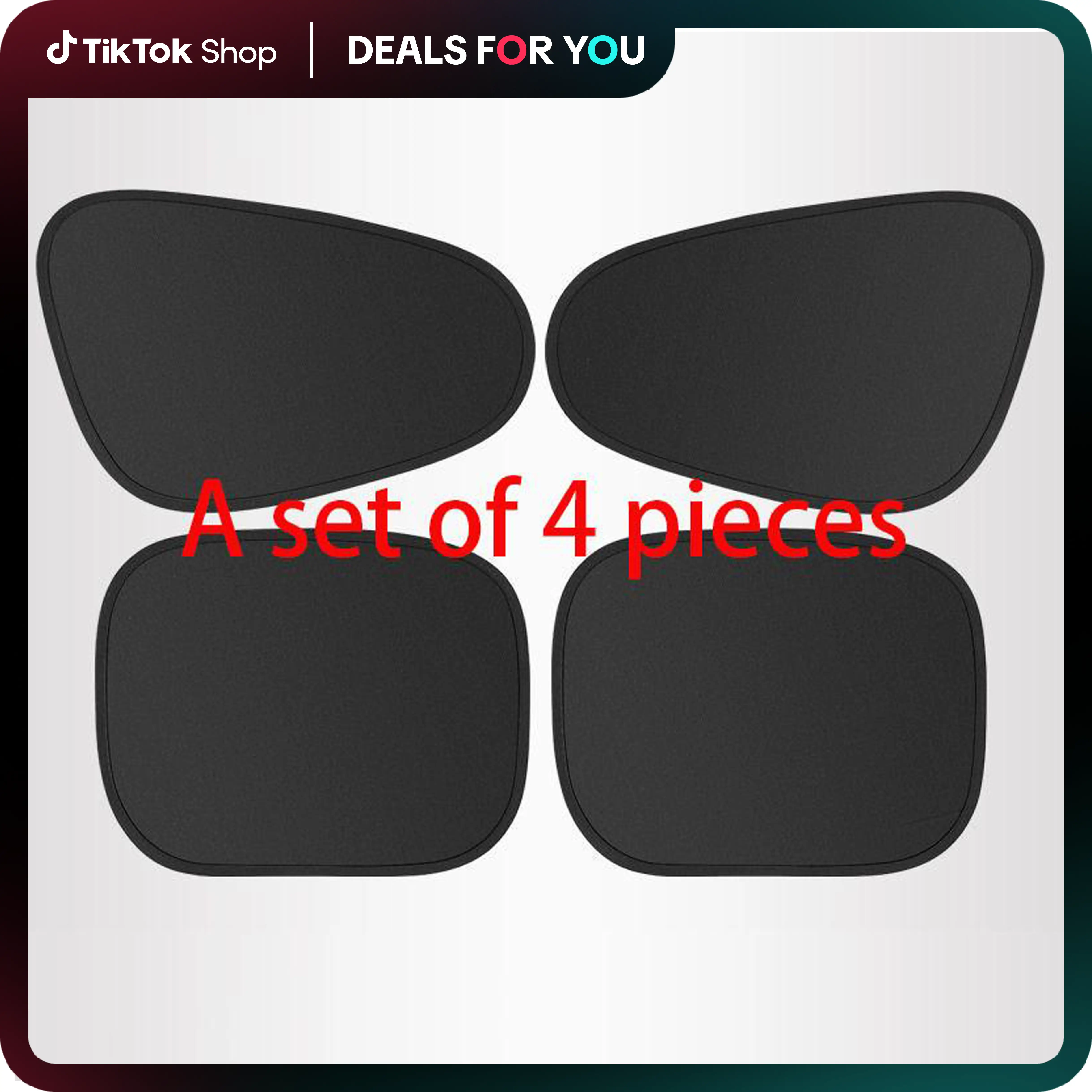 Car Side Window Sun Shade, Electrostatic Adsorption, 4 Pack Ultra - Light Front Shade, 4 - Layer Protection, Foldable Anti - Glare