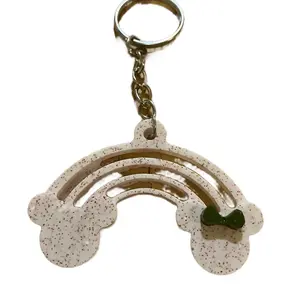 Handmade Resin Minnie and Mickey Keychain - Perfect for Your Keys