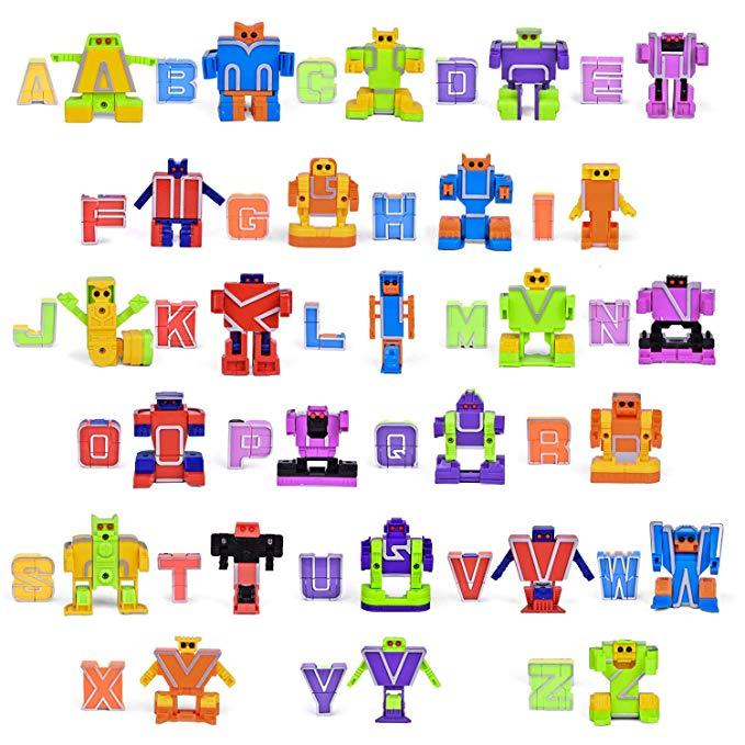 Alphabet Robots Toys for Kids, ABC Learning Toys, Alphabots, Letters, Toddlers Education Toy, Carnival Prizes, Treasure Box and Prize for Classroom, Birthday Gift for Kids