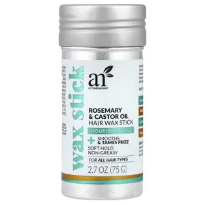artnaturals Rosemary & Castor Oil Hair Wax Stick, For All Hair Types, 2.7 oz (75 g)