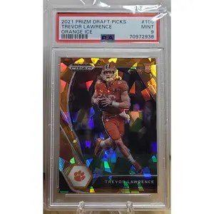 2021 Prizm Draft Picks #106 Trevor Lawrence Orange Ice Prizm PSA Mint 9
