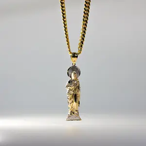 14K Gold Large St. Jude Thaddeus Standing Pendant - Model 1145