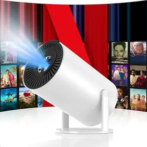 The 2025 Mini Projector with WiFi & Bluetooth, 1080P native and 4K support, has auto features, stereo speakers, and is portable, white.