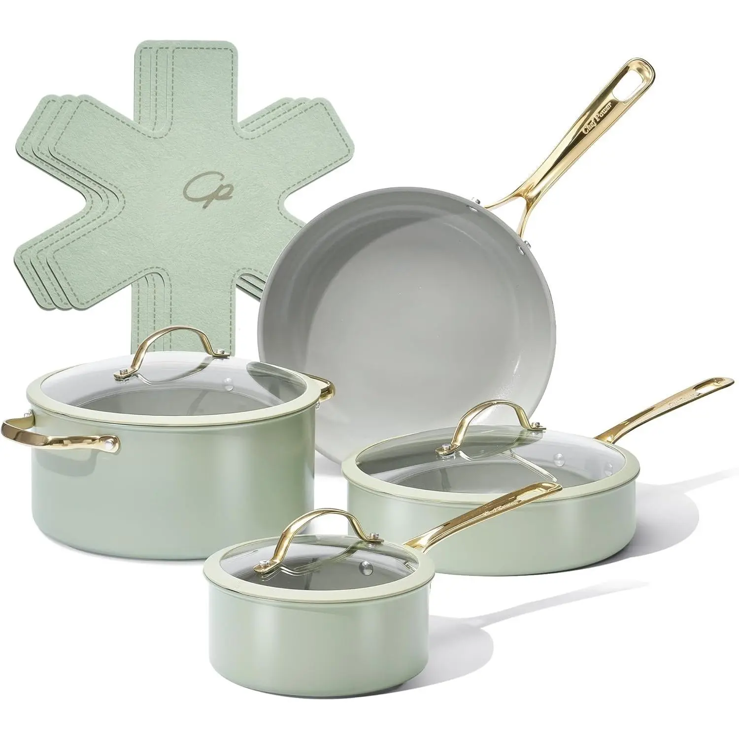 Ceramic Cookware Sets, 10 count Pots and Pans Set Non Stick 